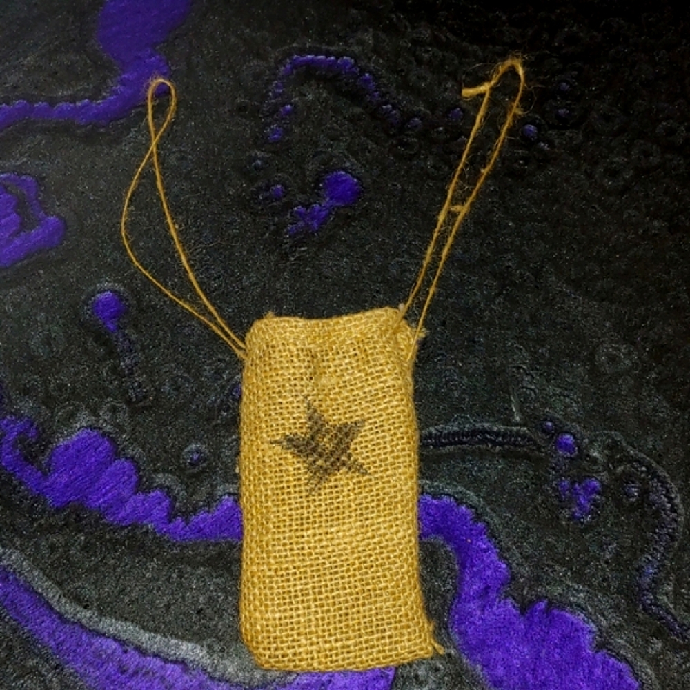 Rustic Star Burlap Pouch with Drawstrings 5"x3"